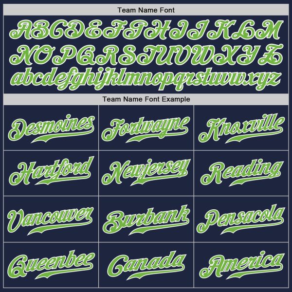 Custom Navy Neon Green-White Authentic Baseball Jersey - Image 4