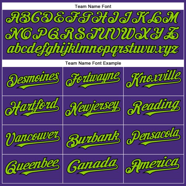 Custom Purple Black-Neon Green Authentic Baseball Jersey - Image 4