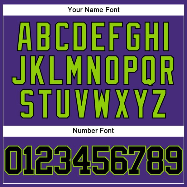 Custom Purple Black-Neon Green Authentic Baseball Jersey - Image 5